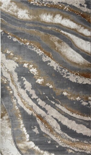 covor abstract marmorat gri auriu 160x230 cm