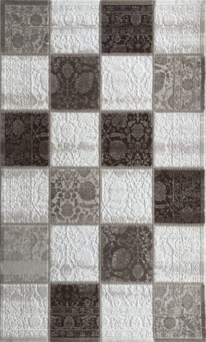 covor modern patrate bej maro 160x230 cm