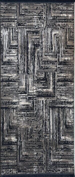 covor geometric labirint gri negru 160x230 cm